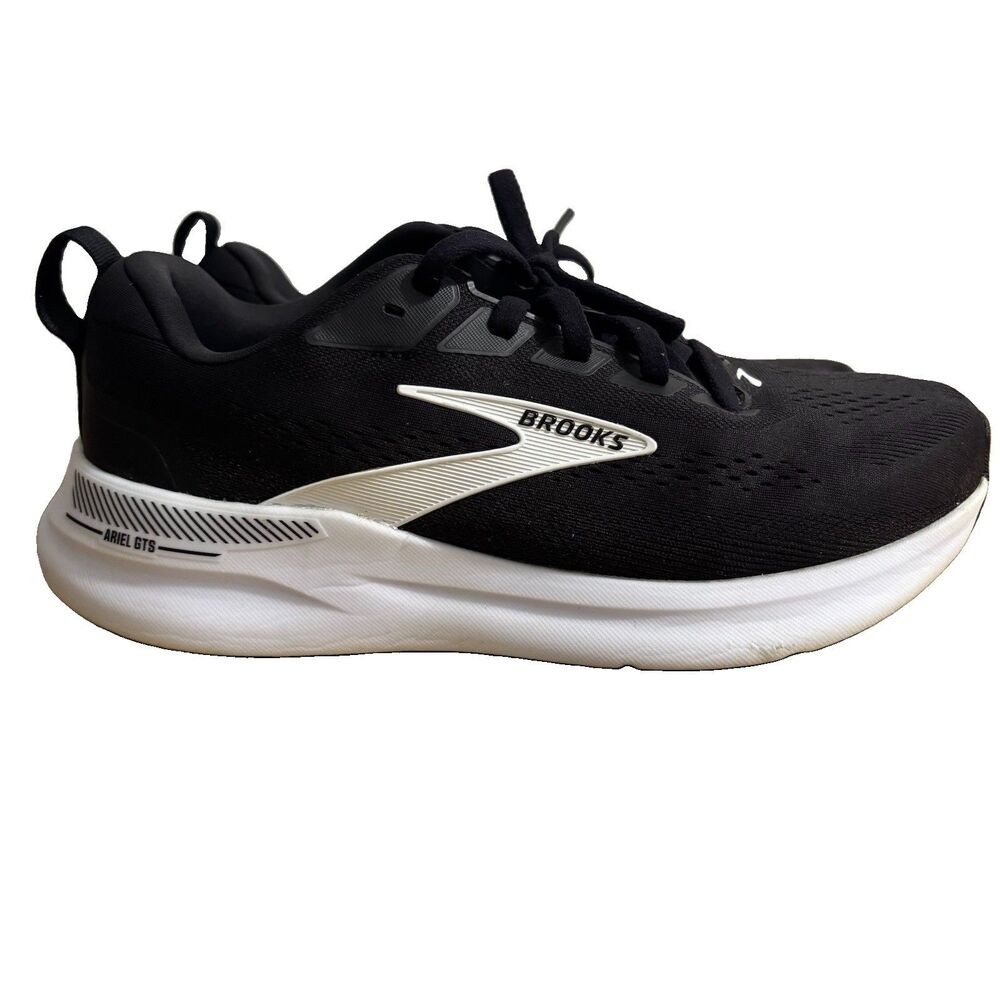 Brooks ARIEL GTS 26 Women’s Sz 11 Black White Walking Running Sneakers EUC